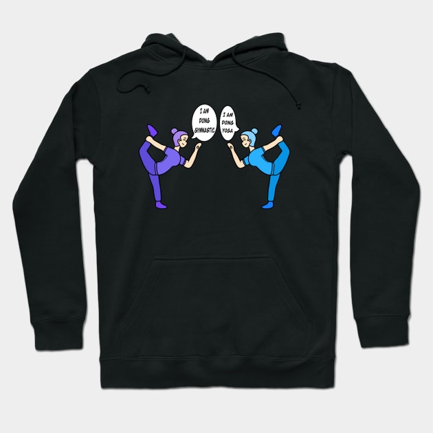 Funny gymnastic and yoga pose Hoodie by Andrew Hau